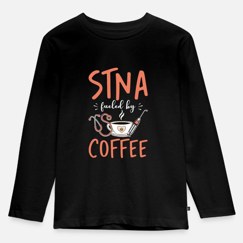 STNA Staatlich geprüfte Pflegeassistentin - Kinder Premium Bio Langarmshirt - Schwarz