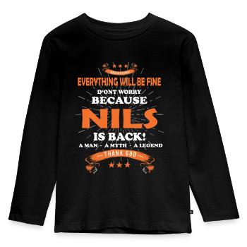 Everything will be fine Nils Is back - Kids' Premium Longsleeve Shirt - black - Front - AI Model Kid Male (0cm)