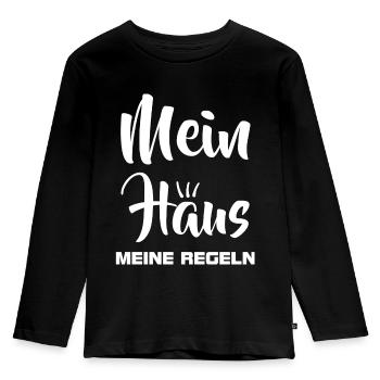 Ma maison Mes règles - propriétaire - T-shirt manches longues Premium Enfant - noir - Devant - AI Model Kid Male (0cm)