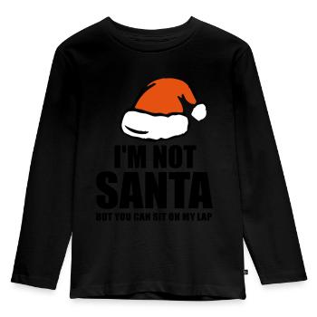 I m not santa funny Christmas quote - Kids' Premium Longsleeve Shirt - black - Front - AI Model Kid Male (0cm)