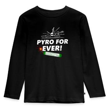pyro for ever - Kinder Premium Bio Langarmshirt - Schwarz - Vorne - AI Model Kid Male (0cm)