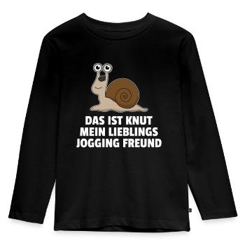 Schnecke Lieblings Jogging Freund Laufen Geschenk - Kinder Premium Bio Langarmshirt - Schwarz - Vorne - AI Model Kid Male (0cm)