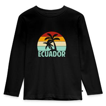 Équateur - T-shirt manches longues Premium Enfant - noir - Devant - AI Model Kid Male (0cm)