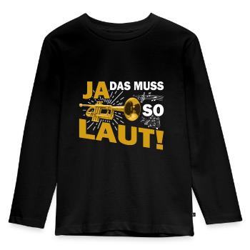 Trompete - Kinder Premium Bio Langarmshirt - Schwarz - Vorne - AI Model Kid Male (0cm)