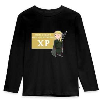 Roleplay XP - Kinder Premium Bio Langarmshirt - Schwarz - Vorne - AI Model Kid Male (0cm)