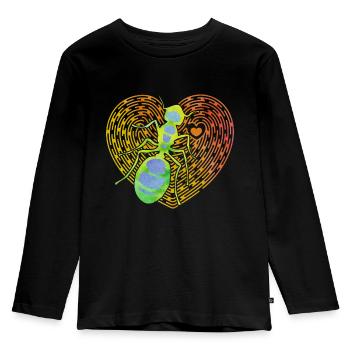 ant - Kids' Premium Longsleeve Shirt - black - Front - AI Model Kid Male (0cm)