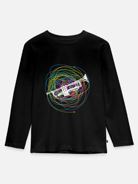 Trompeter Trompeter Geschenkidee Jazz Art - Kinder Premium Bio Langarmshirt - Schwarz