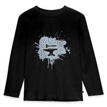 Schmied-Geschenk Schmiedekunst-Schmieden-Schmiede - Kinder Premium Bio Langarmshirt - Schwarz - Vorne - AI Model Kid Male (0cm)