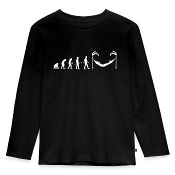 Evolution Man Hammock Gift Idea Hammocking - Kids' Premium Longsleeve Shirt - black - Front - AI Model Kid Male (0cm)