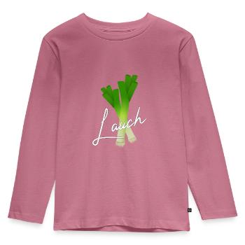 Lauch - Kinder Premium Bio Langarmshirt - Mauve - Vorne - AI Model Kid Female (0cm)