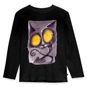 Serial Cat 11 - Kids' Premium Longsleeve Shirt - black - Front - AI Model Kid Male (0cm)
