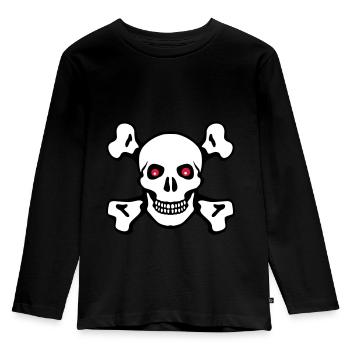 Tête de mort - T-shirt manches longues Premium Enfant - noir - Devant - AI Model Kid Male (0cm)