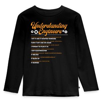 Engineers Understanding, Engineering - Kids' Premium Longsleeve Shirt - black - Front - AI Model Kid Male (0cm)