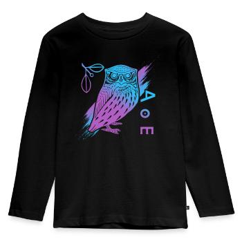 Owl of Athena, Greek mythology - Kids' Premium Longsleeve Shirt - black - Front - AI Model Kid Male (0cm)