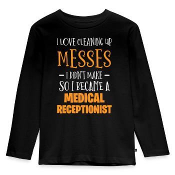 Réceptionniste médicale - T-shirt manches longues Premium Enfant - noir - Devant - AI Model Kid Male (0cm)