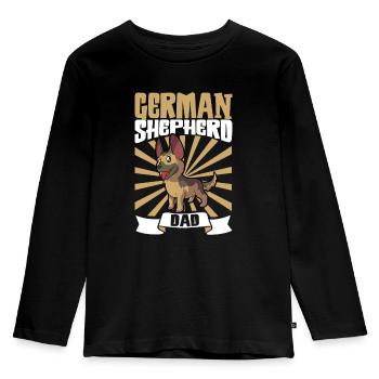 German Shepherd Dad - Schäferhund - Kinder Premium Bio Langarmshirt - Schwarz - Vorne - AI Model Kid Male (0cm)