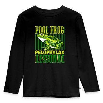 Kleiner Wasserfrosch - Kinder Premium Bio Langarmshirt - Schwarz - Vorne - AI Model Kid Male (0cm)