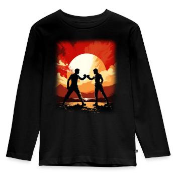 Boxen - Kinder Premium Bio Langarmshirt - Schwarz - Vorne - AI Model Kid Male (0cm)