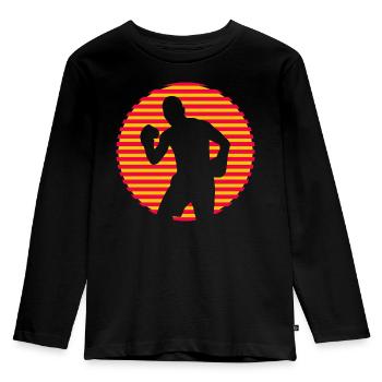 Boxen - Kinder Premium Bio Langarmshirt - Schwarz - Vorne - AI Model Kid Male (0cm)