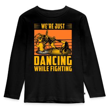 We're just dancing while fighting - Kids' Premium Longsleeve Shirt - black - Front - AI Model Kid Male (0cm)