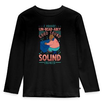 Bärenstarker Sound - Tontechniker - Kinder Premium Bio Langarmshirt - Schwarz - Vorne - AI Model Kid Male (0cm)