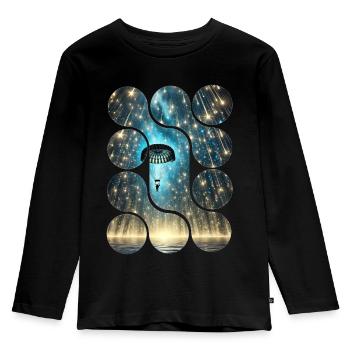 Visuel Parachute des Étoiles - T-shirt manches longues Premium Enfant - noir - Devant - AI Model Kid Male (0cm)