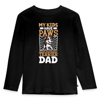 Teddy Roosevelt Terrier Dad - Kids' Premium Longsleeve Shirt - black - Front - AI Model Kid Male (0cm)
