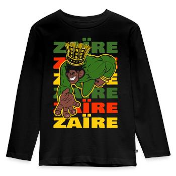 KING ZAÏRE - T-shirt manches longues Premium Enfant - noir - Devant - AI Model Kid Male (0cm)