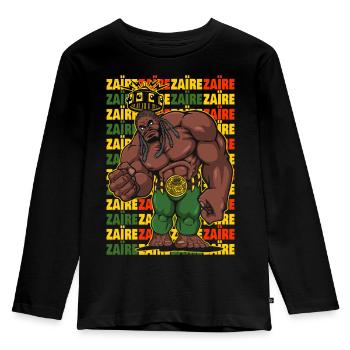 KING ZAÏRE - T-shirt manches longues Premium Enfant - noir - Devant - AI Model Kid Male (0cm)