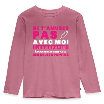 Nurse Humor Gift Idea Blood Test - Kids' Premium Longsleeve Shirt - mauve - Front - AI Model Kid Female (0cm)