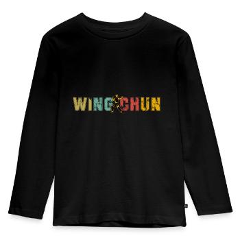 Wing Chun - Kids' Premium Longsleeve Shirt - black - Front - AI Model Kid Male (0cm)