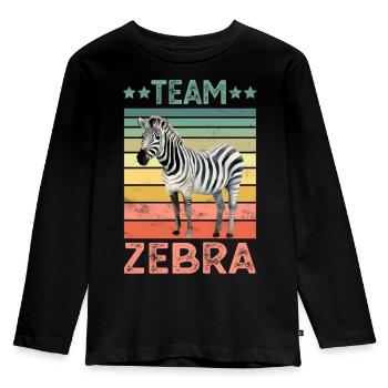 Zebra - Kinder Premium Bio Langarmshirt - Schwarz - Vorne - AI Model Kid Male (0cm)