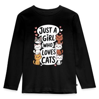Süße Katzen Spruch für Frauen und Mädchen - Kinder Premium Bio Langarmshirt - Schwarz - Vorne - AI Model Kid Male (0cm)