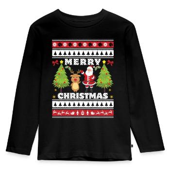 Merry Christmas Merry Christmas - Kids' Premium Longsleeve Shirt - black - Front - AI Model Kid Male (0cm)