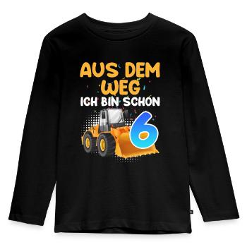 Aus dem Weg ich bin 6 Jahre 6. Geburtstag - Kinder Premium Bio Langarmshirt - Schwarz - Vorne - AI Model Kid Male (0cm)