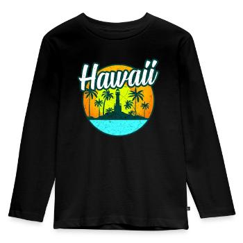 Coucher de soleil à Hawaii Hawai - T-shirt manches longues Premium Enfant - noir - Devant - AI Model Kid Male (0cm)