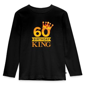 60 years Birthday King - Kids' Premium Longsleeve Shirt - black - Front - AI Model Kid Male (0cm)