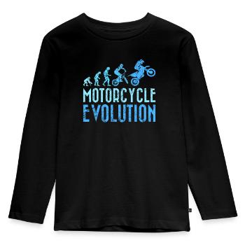 Motocycliste Evolution Homme Développement - T-shirt manches longues Premium Enfant - noir - Devant - AI Model Kid Male (0cm)