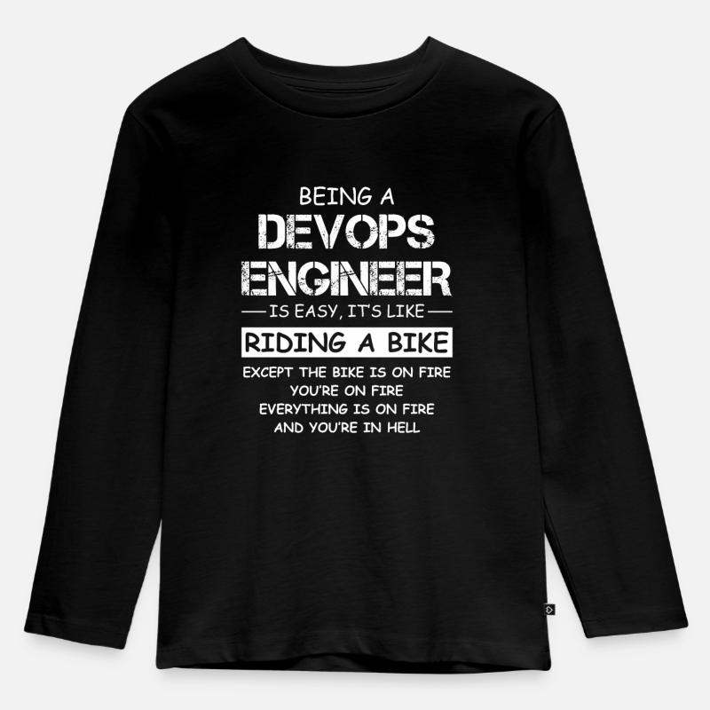 Devops Engineers! - Kinder Premium Bio Langarmshirt - Schwarz