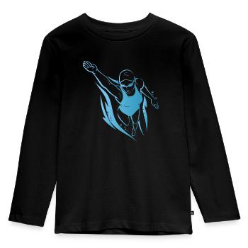 Maillot de bain cadeau de plongée sport piscine - T-shirt manches longues Premium Enfant - noir - Devant - AI Model Kid Male (0cm)