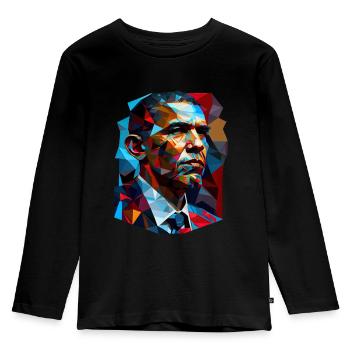 Obama Pop Art - Kids' Premium Longsleeve Shirt - black - Front - AI Model Kid Male (0cm)
