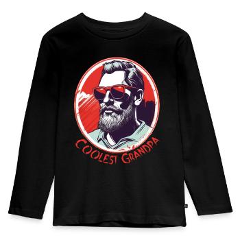 Grand-père le plus cool - T-shirt manches longues Premium Enfant - noir - Devant - AI Model Kid Male (0cm)