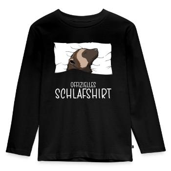 Official Sleeping Shirt Wolverine Bear Marten - Kids' Premium Longsleeve Shirt - black - Front - AI Model Kid Male (0cm)