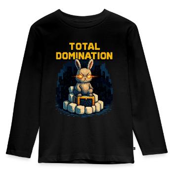 Pixel Bunny – Total Domination - Kids' Premium Longsleeve Shirt - black - Front - AI Model Kid Male (0cm)