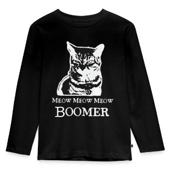Meow Meow Meow Boomer - Kids' Premium Longsleeve Shirt - black - Front - AI Model Kid Male (0cm)