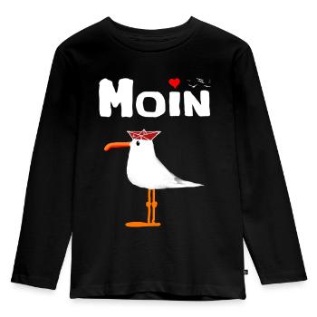 Moin Home Coastal Child Seagull Anchor Gifts Port - Kids' Premium Longsleeve Shirt - black - Front - AI Model Kid Male (0cm)