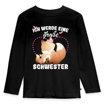 Ich Werde Eine Große Schwester 2025 - Kinder Premium Bio Langarmshirt - Schwarz - Vorne - AI Model Kid Male (0cm)