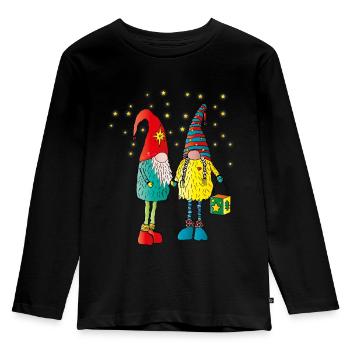 Weihnachtswichteln - Kinder Premium Bio Langarmshirt - Schwarz - Vorne - AI Model Kid Male (0cm)