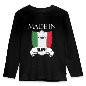Made in Naples - Kids' Premium Longsleeve Shirt - black - Front - AI Model Kid Male (0cm)
