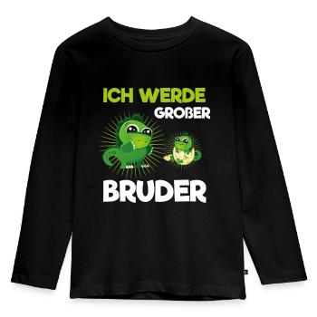 Großer Bruder - Kinder Premium Bio Langarmshirt - Schwarz - Vorne - AI Model Kid Male (0cm)